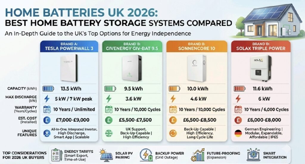 Read more about the article Home Batteries UK 2026: Best Home Battery Storage Systems Compared