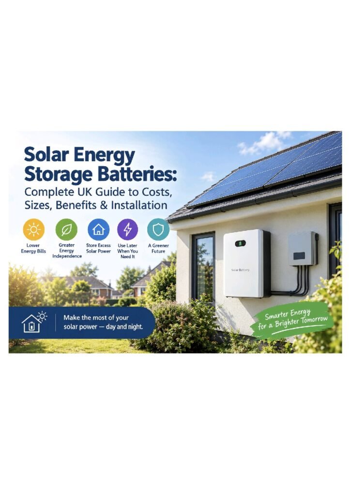 Read more about the article Solar Energy Storage Batteries: Complete UK Guide to Costs, Sizes, Benefits & Installation