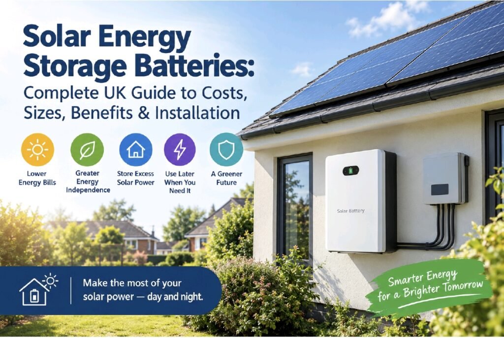 Read more about the article Solar Energy Storage Batteries: Complete UK Guide to Costs, Sizes, Benefits & Installation